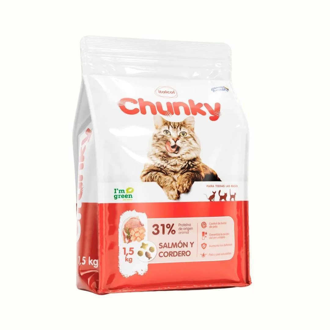 Alimento Seco Chunky Salmon y Cordero para Gato Adulto