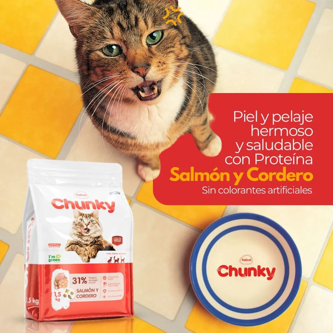 Alimento Seco Chunky Salmon y Cordero para Gato Adulto - Image 3