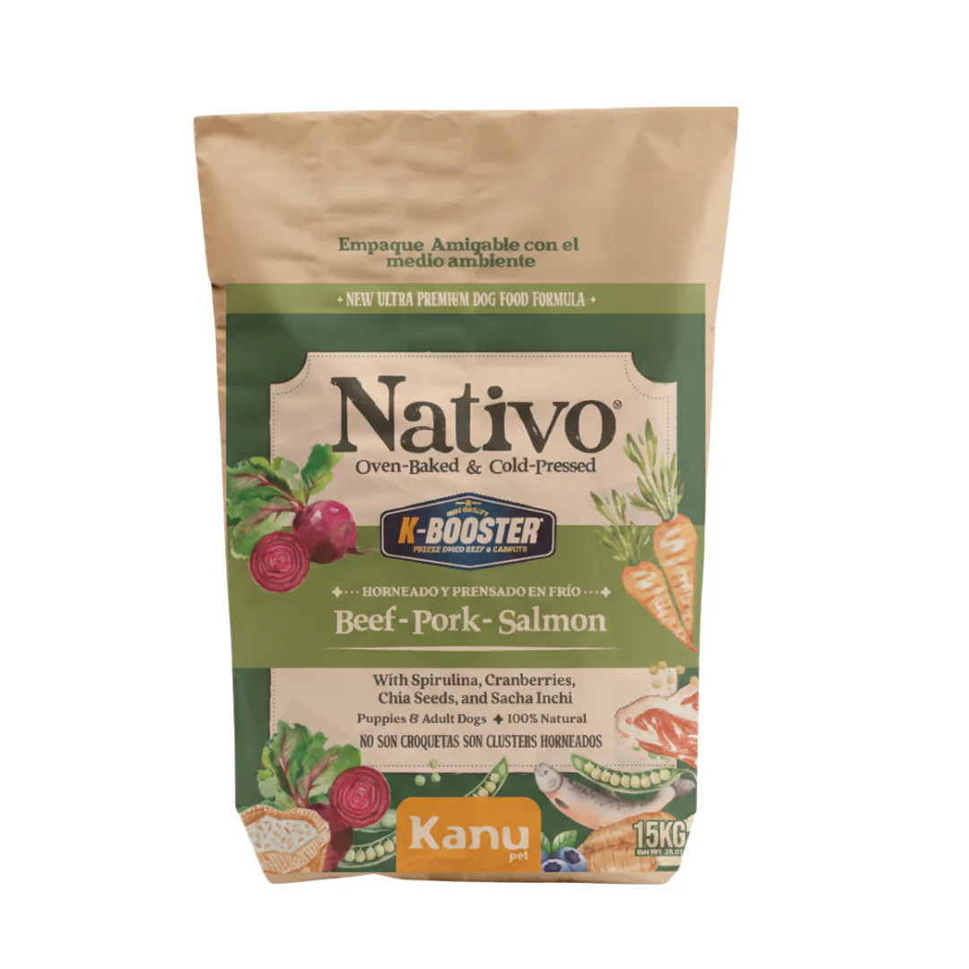 Alimento Horneado Nativo K-booster Carne / Cerdo / Salmón Kanu Pet para Perros Cachorros y Adultos - Image 8