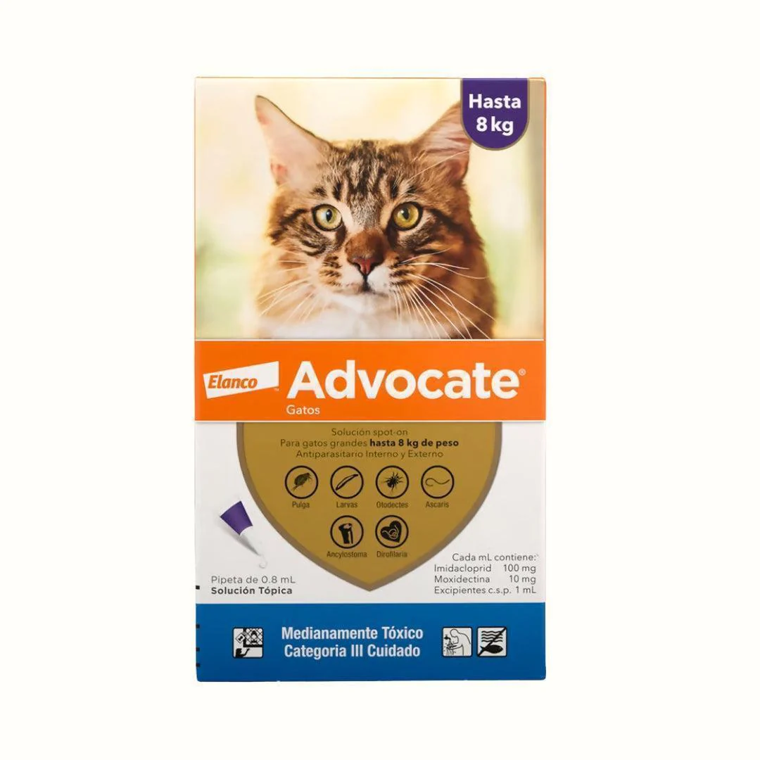 Antipulgas interno-externo Advocate pipeta 4-8 kg para Gatos