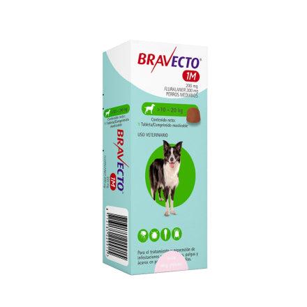 Antipulgas Bravecto 1-Mes Comprimido 10-20 kg para Perros