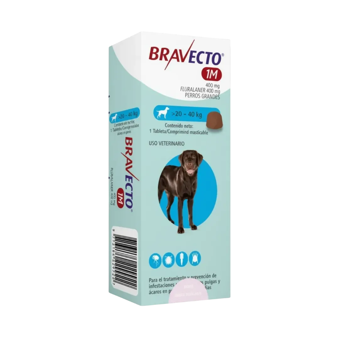 Antipulgas Bravecto 1-Mes Comprimido 20-40 kg para Perros