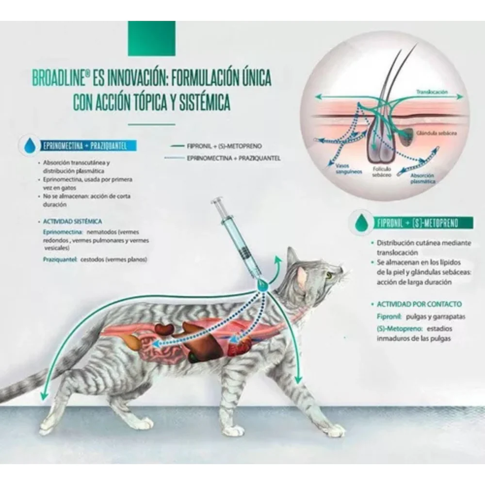 Antipulgas Broadline spot-on 0,6-2,5 kg para Gatos - Image 3