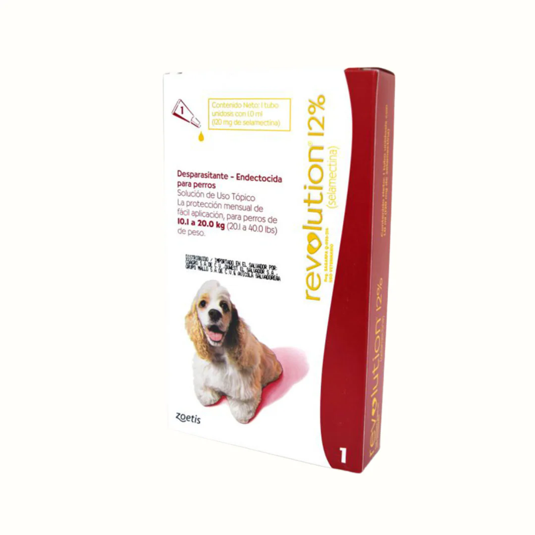 Antipulgas Revolution 12 % Rojo Selamectina pipeta para Perros y Gatos