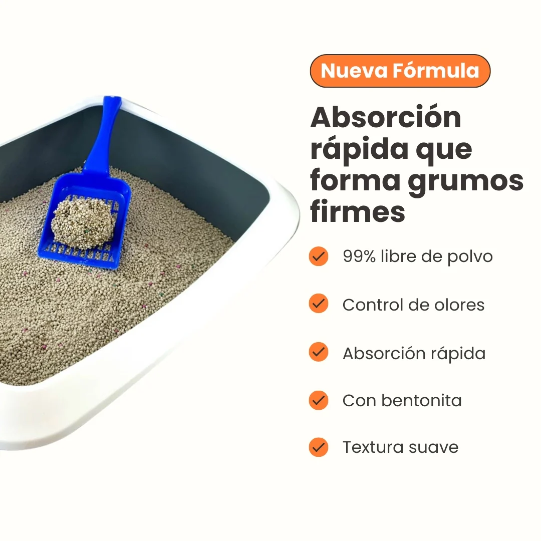 Arena de Bentonita Kanu Pet Cat Litter para Gatos. 99% libre de Polvo. Aglomera al Instante - Image 6