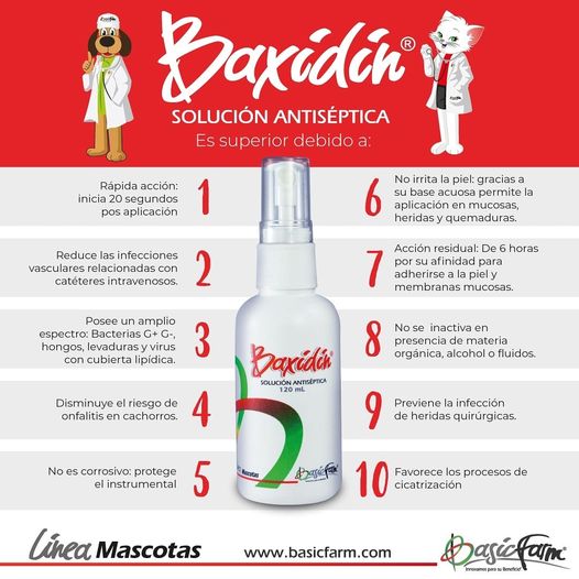 Antiséptico / desinfectante Baxidin Spray para Perros y Gatos - Image 3