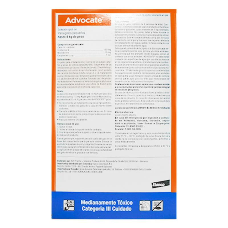 Antipulgas Advocate gatos hasta 4 kg para gato - Image 2