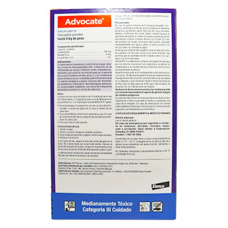 Antipulgas Advocate gatos hasta 8 kg para gato - Image 2