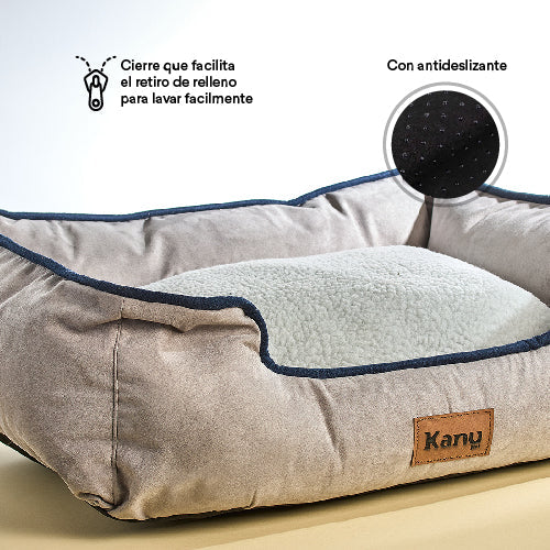 Cama Rectangular Ovejero Gris con Azul Kanu Pet para Perro - Image 4