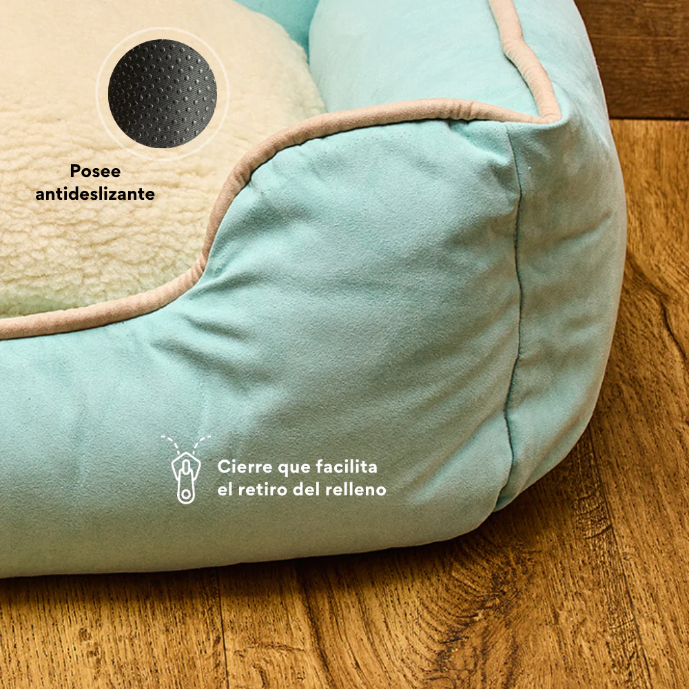 Cama Rectangular Ovejero Verde Aguamarina Kanu Pet para Perro - Image 3