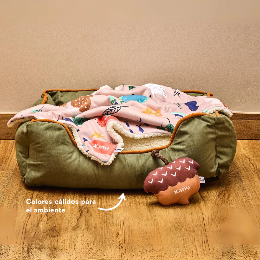Cama Rectangular Ovejero Verde Militar Kanu Pet para Perro - Image 3