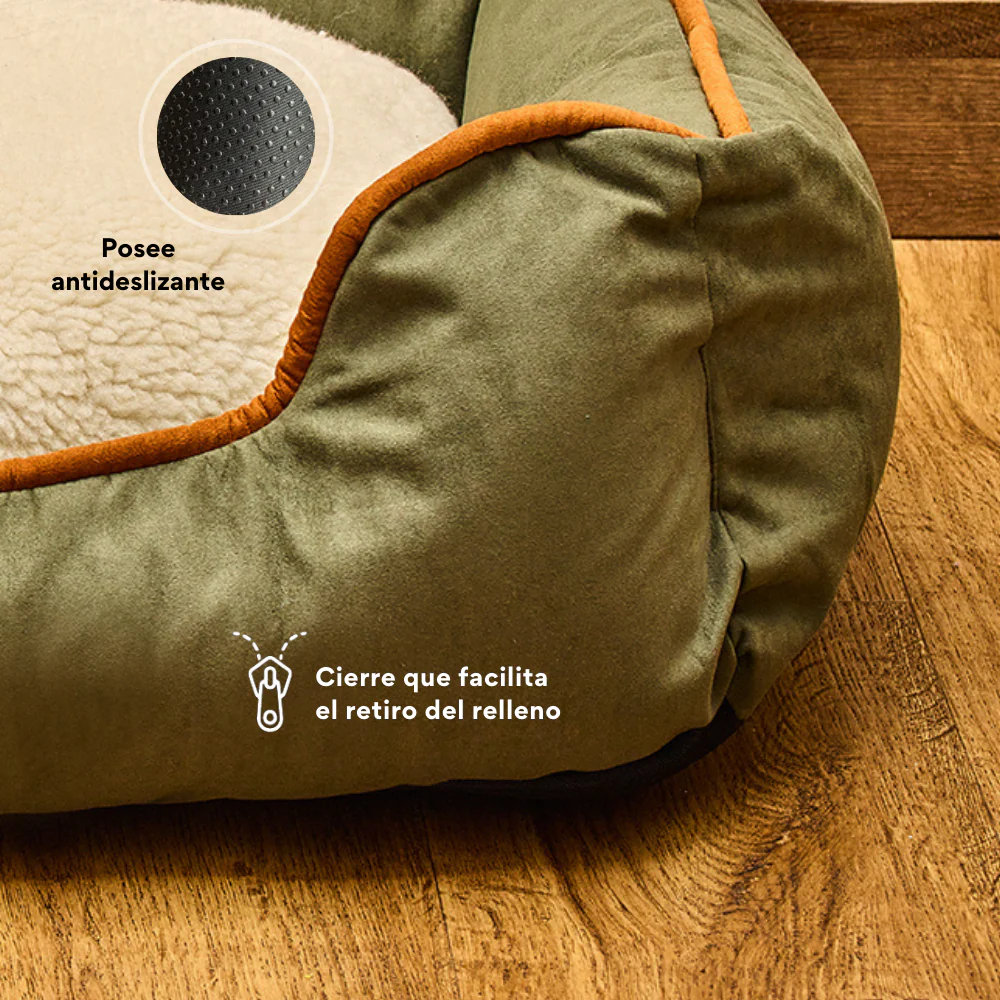 Cama Rectangular Ovejero Verde Militar Kanu Pet para Perro - Image 4