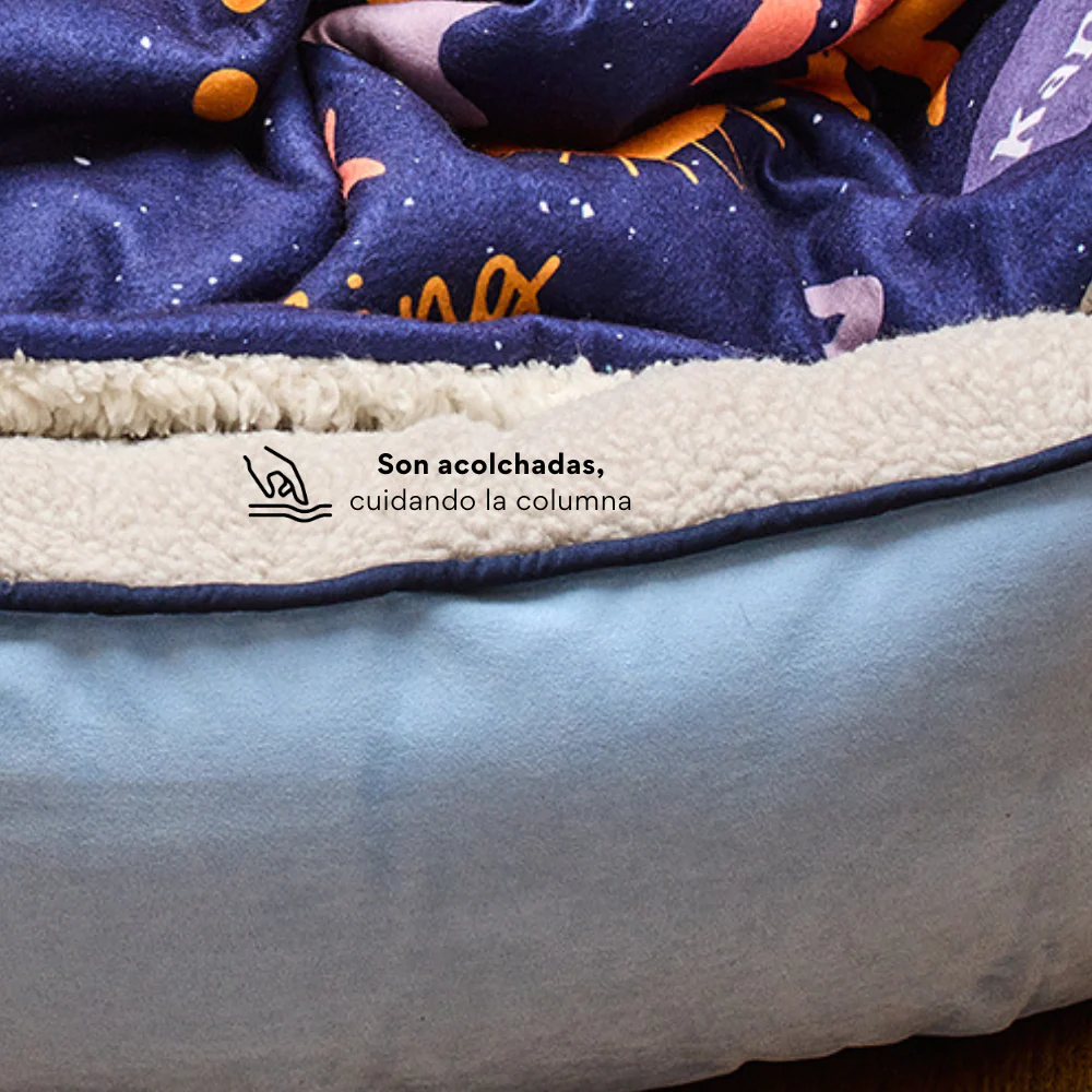 Cama Redonda Ovejero Azul Celeste Kanu Pet para Perro - Image 3