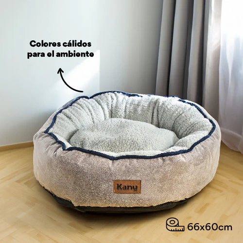 Cama Redonda Ovejero Gris Con Azul Kanu Pet Para Perro - Image 5