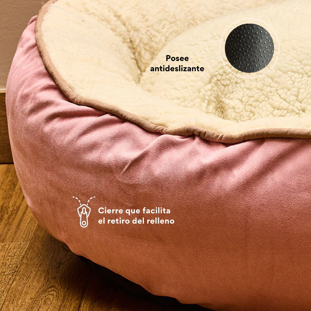 Cama Redonda Ovejero Rosada Kanu Pet para Perro - Image 3