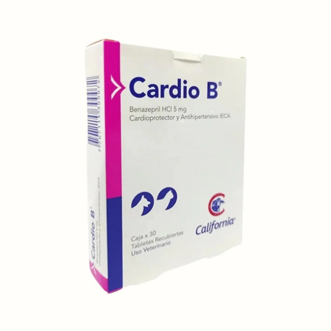 Antihipertensivo Cardio B 5 mg Tabletas para Perros y Gatos
