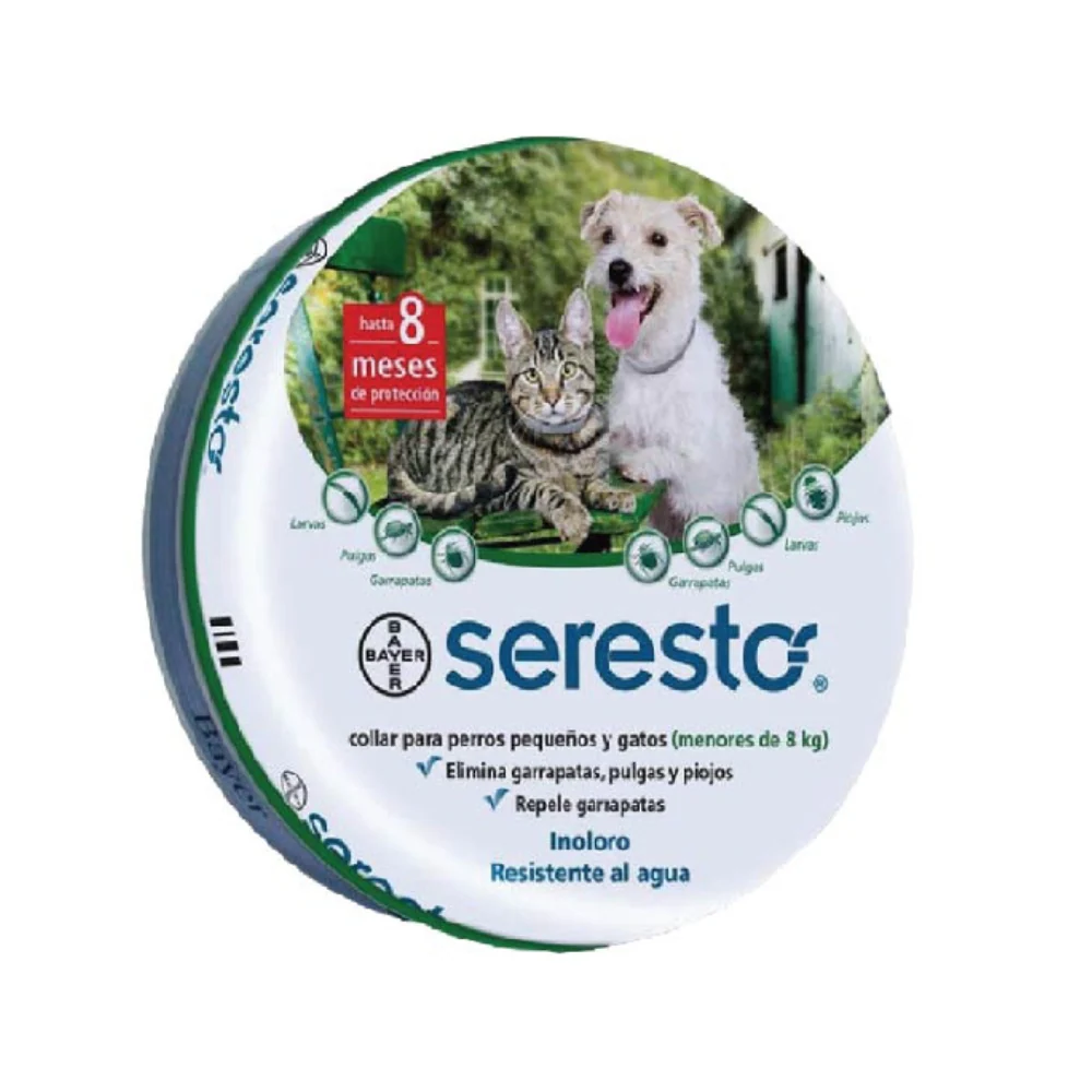 Collar Antipulgas & Antigarrapatas Seresto para Perros y Gatos ≤ 8 kg
