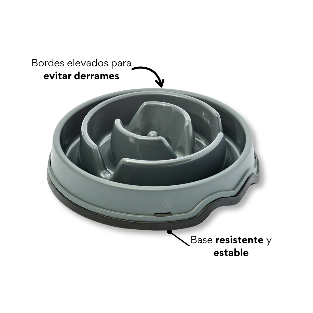 Comedero Circular Antirreflujo Kanu Pet Gris para Perro y Gato - Image 4