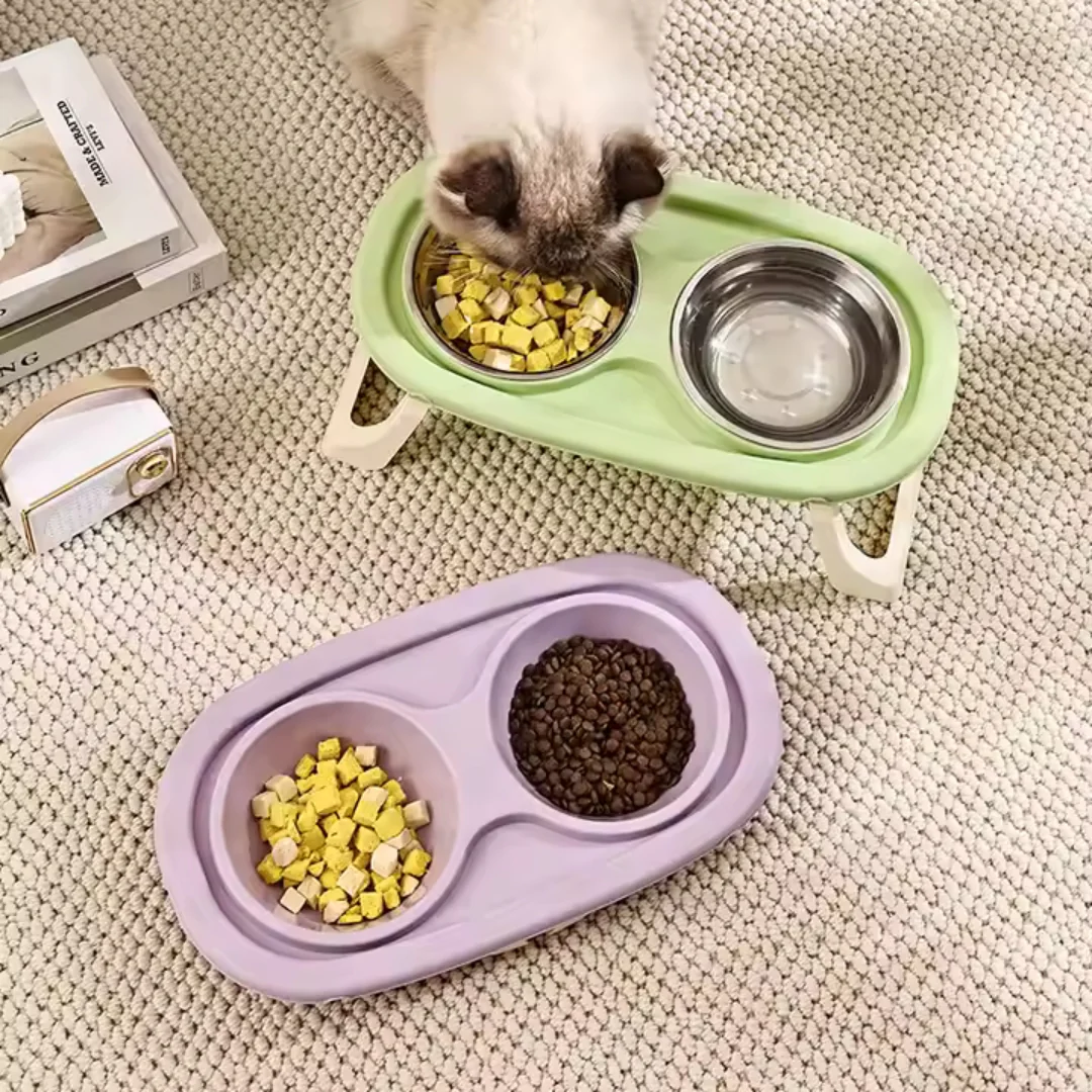 Comedero Elevado Ajustable con Doble Tazón de Acero Inoxidable Kanu Pet para Perro y Gato - Image 2