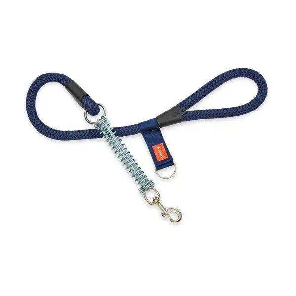 Correa Daga Spring Redonda con Resorte Metalizado Azul Oscuro Kanu Pet para Perro
