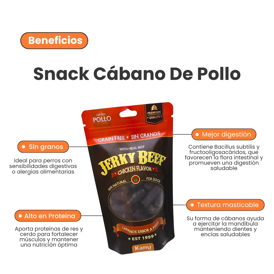 Snack de Cábano Jerky Beef Chicken Flavor Kanu Pet Para Perro - Image 2