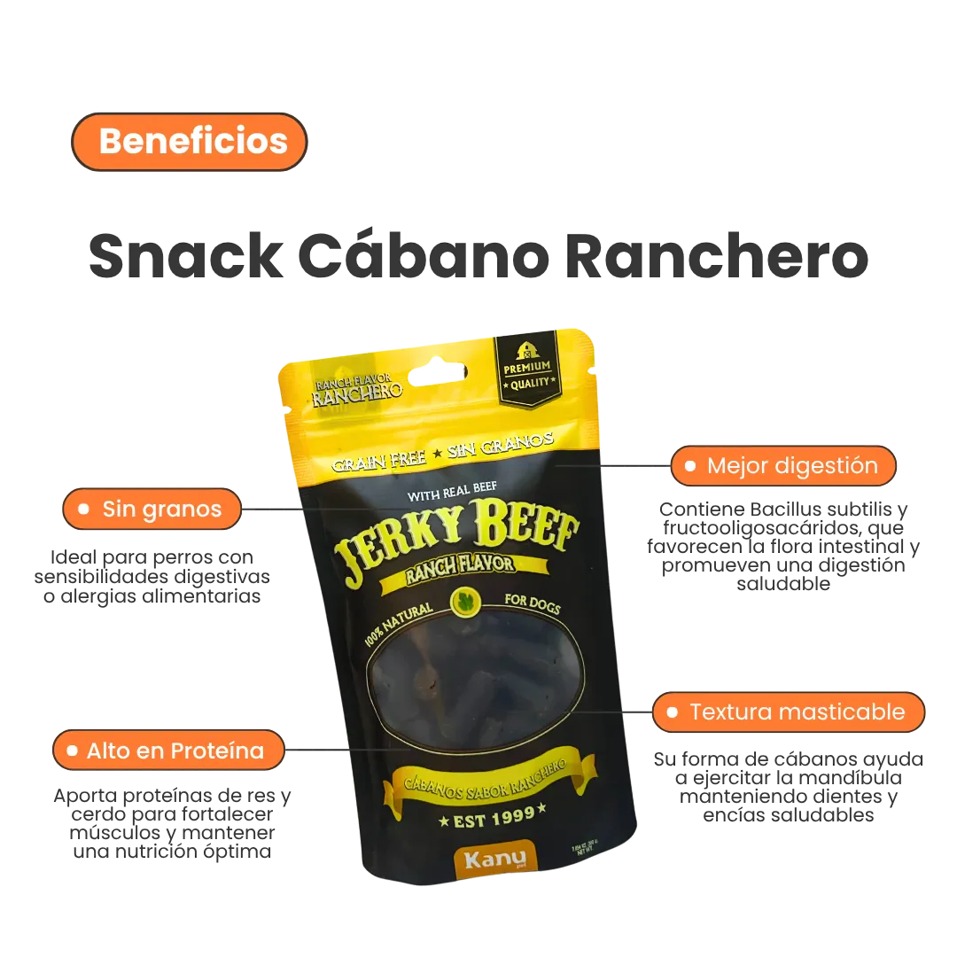 Snack de Cábano Jerky Beef Ranch Flavor Kanu Pet Para Perro - Image 2