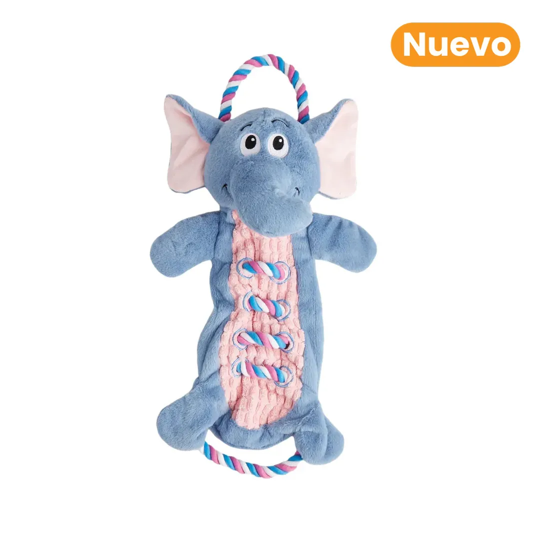 Juguete de Peluche Elefante con Cuerda y Sonido Kanu Pet para Perro
