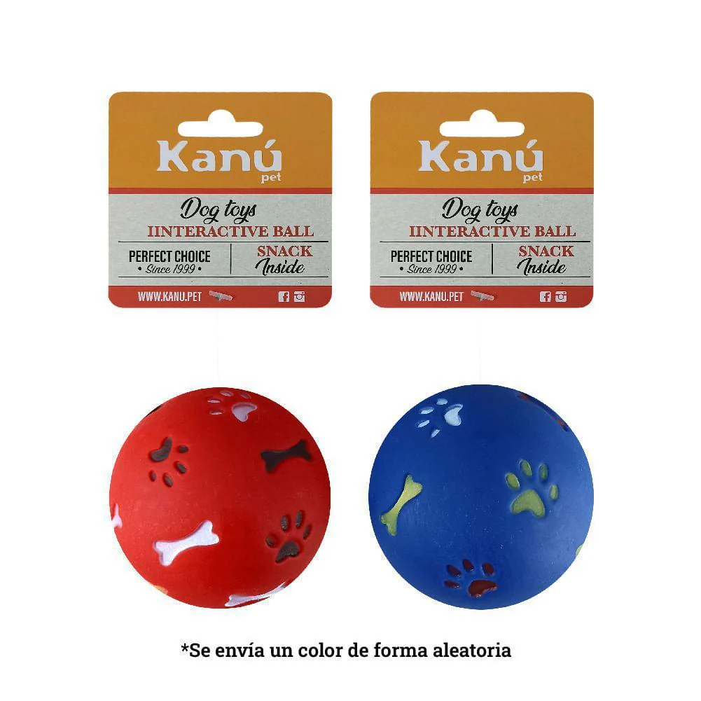 Juguete Kanu Pelota de Goma con Huellas y Huesos para Perro