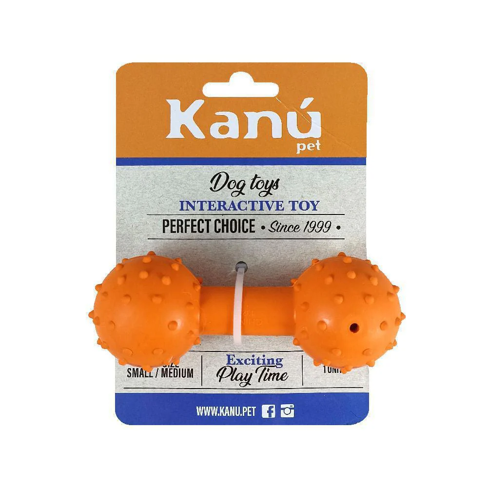 Juguete Interactivo Porta Snack en Forma de Hueso Naranja Kanu Pet para Perro
