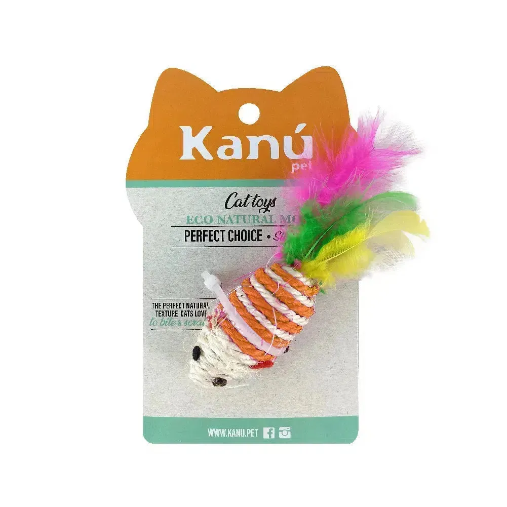 Juguete Ratón de Cuerda con Plumas Kanu Pet para Gato
