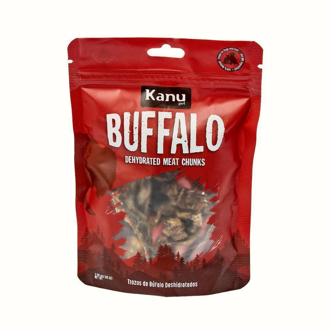Snack de Trozos de Búfalo Deshidratados Kanu Pet para perros y gatos 100% Natural Un solo ingrediente