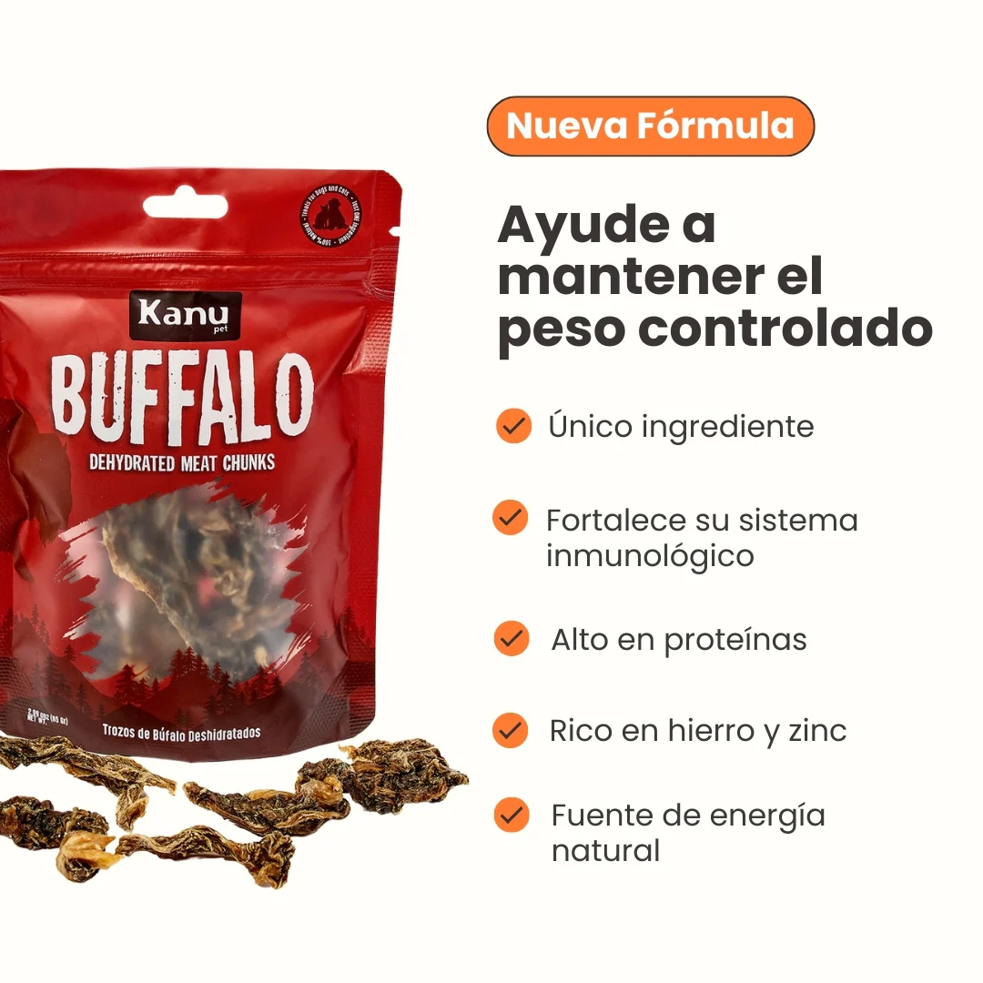 Snack de Trozos de Búfalo Deshidratados Kanu Pet para perros y gatos 100% Natural Un solo ingrediente - Image 6