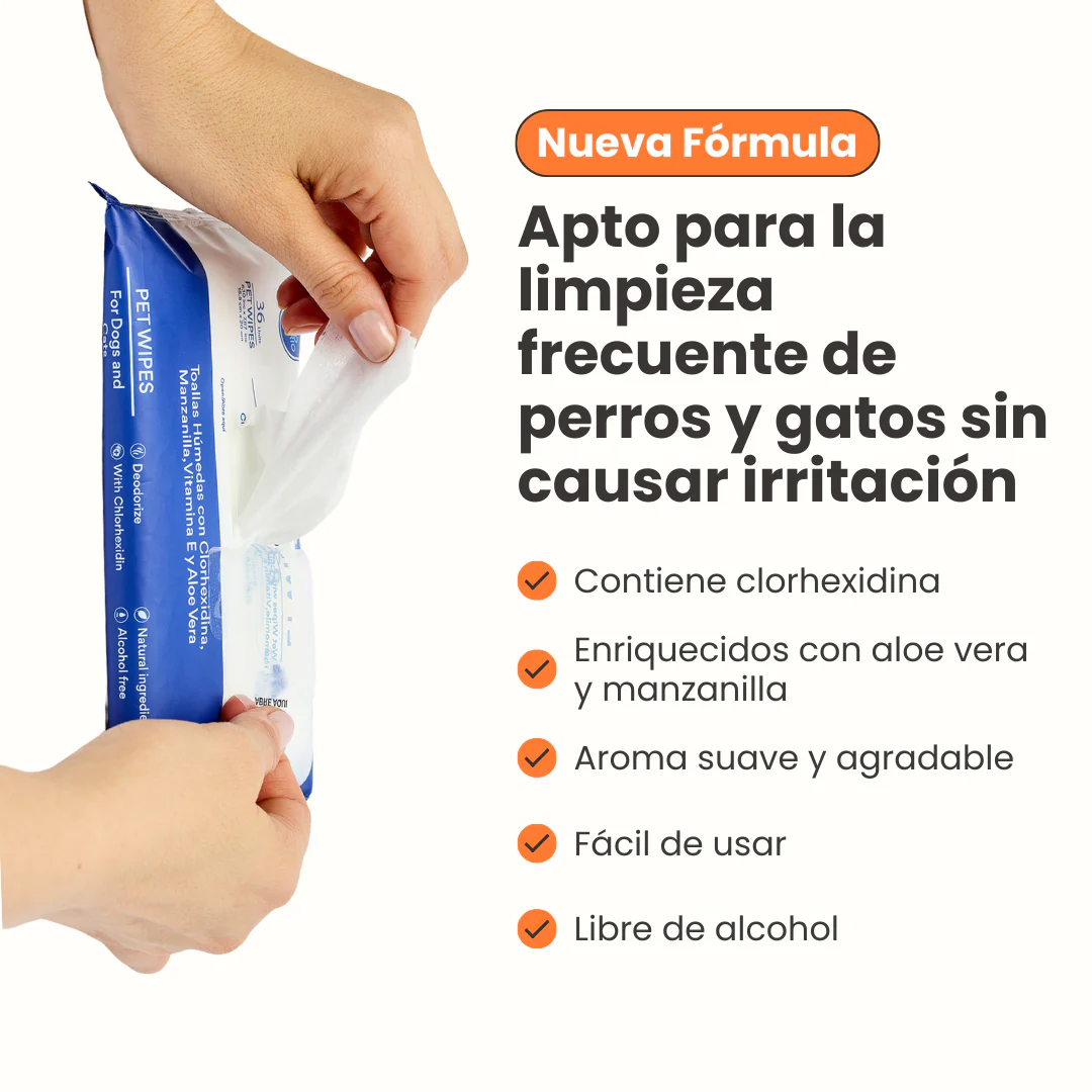 Pañitos Húmedos con Clorhexidina Kanu Vet para Perros y Gatos - Image 6