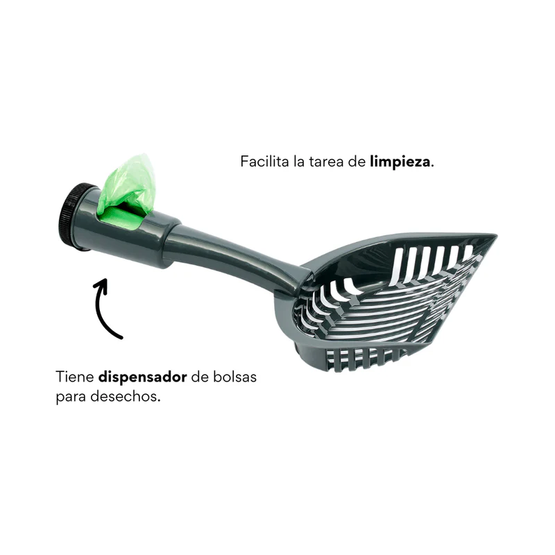 Pala con Dispensador para Arenero de Gato Kanu Pet Gris - Image 2