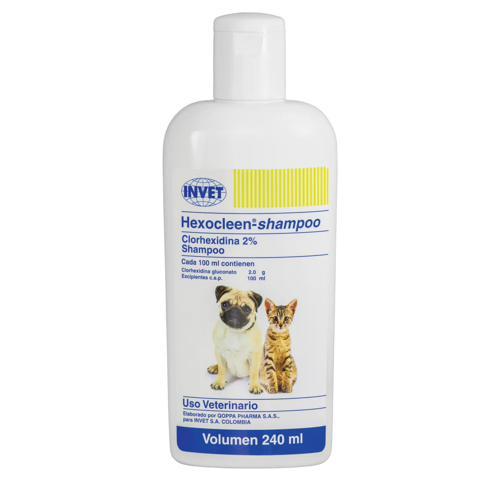 Shampoo médico antiséptico Hexocleen 2 % para Perros y Gatos