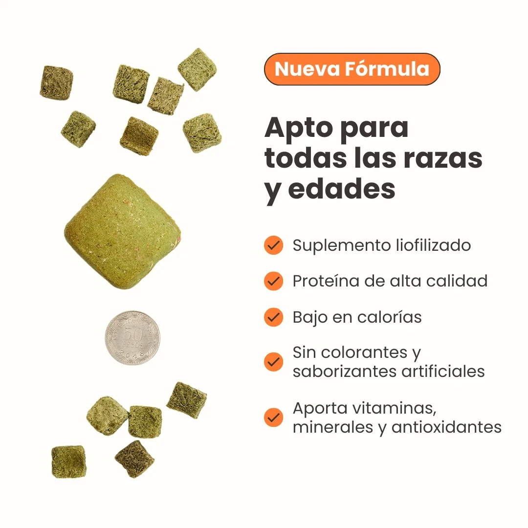 Snack Liofilizado Tasty Cubes Espinaca Kanu Pet para Perros Bajas en Calorías - Image 6