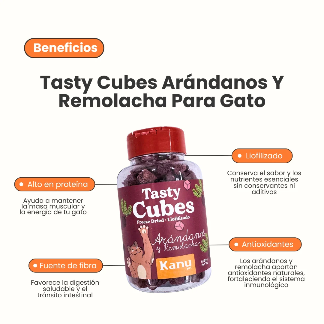 Snack Liofilizado Tasty Cubes Arándanos y Remolacha para Gatos Bajas en Calorías - Image 2