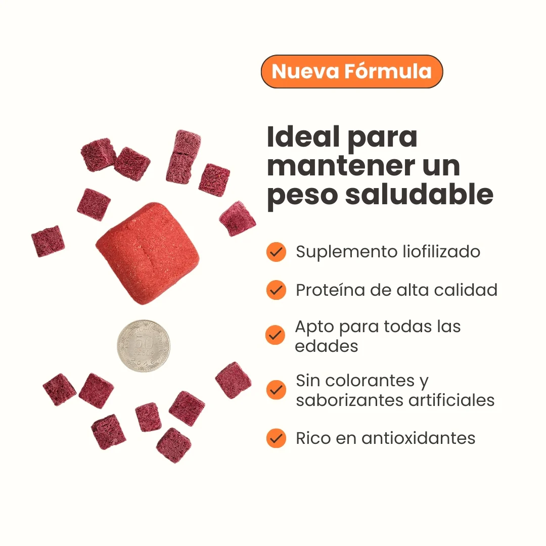 Snack Liofilizado Tasty Cubes Arándanos y Remolacha para Gatos Bajas en Calorías - Image 6