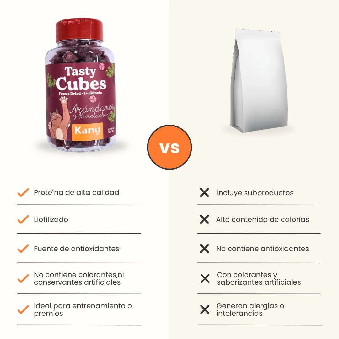 Snack Liofilizado Tasty Cubes Arándanos y Remolacha para Gatos Bajas en Calorías - Image 7