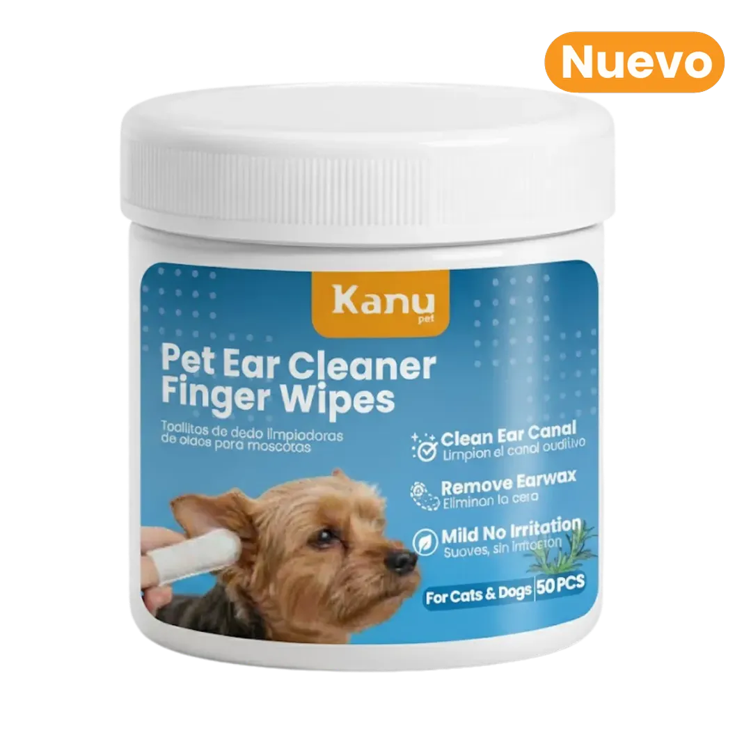 Toallitas de Dedo Limpiadoras de Oídos Kanu Pet para Perro y Gato