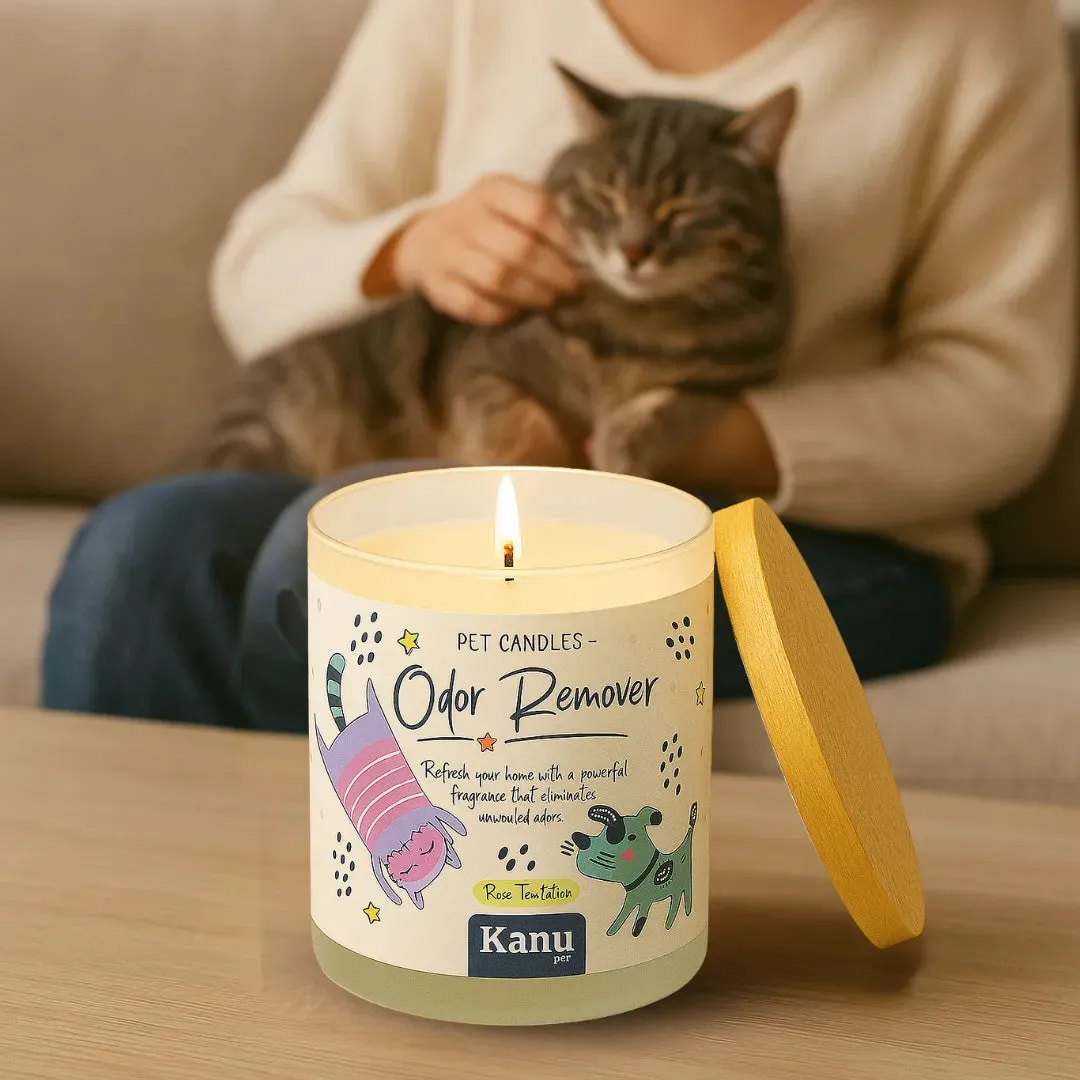 Vela eliminadora de olores Kanu Pet para perros y gatos aroma Rose Temptation - Image 5